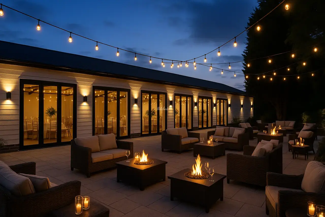 Outdoor seating on the estate terrace